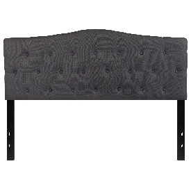 Cambridge Tufted Upholstered Queen Size Headboard in Dark Gray Fabric, HG-HB1708-Q-DG-GG Cambridge Tufted Upholstered Queen Size Headboard in Dark Gray Fabric, HG-HB1708-Q-DG-GG