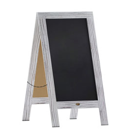 Canterbury 40" x 20" Vintage Wooden A-Frame Magnetic Indoor/Outdoor Chalkboard Sign, Freestanding Double Sided Extra Large Message Board, Whitewashed, HGWA-GDIS-CRE8-342315-GG Canterbury 40" x 20" Vintage Wooden A-Frame Magnetic Indoor/Outdoor Chalkboard Sign, Freestanding Double Sided Extra Large Message Board, Whitewashed, HGWA-GDIS-CRE8-342315-GG
