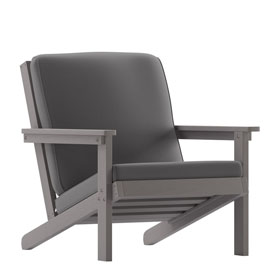 Charlestown All-Weather Poly Resin Wood Adirondack Style Deep Seat Patio Club Chair with Cushions, Gray/Gray, JJ-C14021-GY-GG Charlestown All-Weather Poly Resin Wood Adirondack Style Deep Seat Patio Club Chair with Cushions, Gray/Gray, JJ-C14021-GY-GG