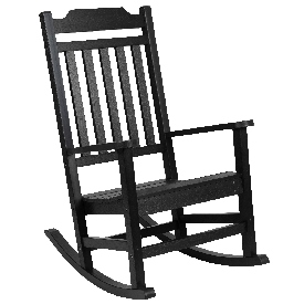 Winston All-Weather Poly Resin Rocking Chair in Black, JJ-C14703-BK-GG Winston All-Weather Poly Resin Rocking Chair in Black, JJ-C14703-BK-GG