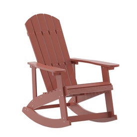 Savannah Poly Resin Wood Adirondack Rocking Chair - All Weather Red Polystyrene - Stainless Steel Hardware, JJ-C14705-RED-GG Savannah Poly Resin Wood Adirondack Rocking Chair - All Weather Red Polystyrene - Stainless Steel Hardware, JJ-C14705-RED-GG