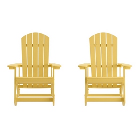 Savannah Poly Resin Wood Adirondack Rocking Chair - All Weather Yellow Polystyrene - Stainless Steel Hardware - Set of 2, JJ-C14705-YLW-2-GG Savannah Poly Resin Wood Adirondack Rocking Chair - All Weather Yellow Polystyrene - Stainless Steel Hardware - Set of 2, JJ-C14705-YLW-2-GG