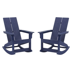 Finn Modern All-Weather 2-Slat Poly Resin Rocking Adirondack Chair with Rust Resistant Stainless Steel Hardware in Navy - Set of2, JJ-C14709-NV-2-GG Finn Modern All-Weather 2-Slat Poly Resin Rocking Adirondack Chair with Rust Resistant Stainless Steel Hardware in Navy - Set of2, JJ-C14709-NV-2-GG