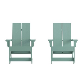 Finn Modern Commercial Poly Resin Wood Adirondack Rocking Chair-All Weather Sea Foam Polystyrene-Dual Slat Back-Stainless Steel Hardware-Set of 2, JJ-C14709-SFM-2-GG Finn Modern Commercial Poly Resin Wood Adirondack Rocking Chair-All Weather Sea Foam Polystyrene-Dual Slat Back-Stainless Steel Hardware-Set of 2, JJ-C14709-SFM-2-GG