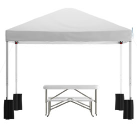 Harris 10'x10'WhitePopUpEventCanopyTentwithWheeledCaseandFoldingBenchSet-PortableTailgate,Camping,EventSet, JJ-GZ10PKG103-WH-GG Harris 10'x10'WhitePopUpEventCanopyTentwithWheeledCaseandFoldingBenchSet-PortableTailgate,Camping,EventSet, JJ-GZ10PKG103-WH-GG