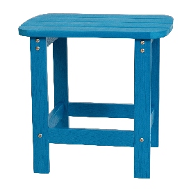 Charlestown All-Weather Poly Resin Wood Adirondack Side Table in Blue, JJ-T14001-BLU-GG