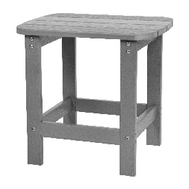 Charlestown All-Weather Poly Resin Wood Adirondack Side Table in Gray, JJ-T14001-GY-GG