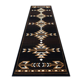 Amado Collection Southwestern 3' x 16' Brown Area Rug - Olefin Accent Rug with Jute Backing - Living Room, Bedroom, Entryway, KP-RGB9072-316-BN-GG Amado Collection Southwestern 3' x 16' Brown Area Rug - Olefin Accent Rug with Jute Backing - Living Room, Bedroom, Entryway, KP-RGB9072-316-BN-GG