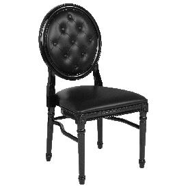 HERCULES Series 900 lb. Capacity King Louis Chair with Tufted Back, Black Vinyl Seat and Black Frame, LE-B-B-T-MON-GG HERCULES Series 900 lb. Capacity King Louis Chair with Tufted Back, Black Vinyl Seat and Black Frame, LE-B-B-T-MON-GG