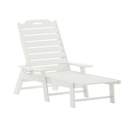 Monterey Adjustable Adirondack Lounger with Cup Holder- All-Weather Indoor/Outdoor HDPE Lounge Chair in White, LE-HMP-2017-414-WT-GG Monterey Adjustable Adirondack Lounger with Cup Holder- All-Weather Indoor/Outdoor HDPE Lounge Chair in White, LE-HMP-2017-414-WT-GG
