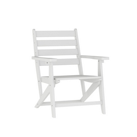 Tolleson Commercial Grade Adirondack Dining Chair with Fold Out Cup Holder, Weather Resistant Recycled HDPE Adirondack Chair in White, LE-HMP-2037-10-WHT-GG Tolleson Commercial Grade Adirondack Dining Chair with Fold Out Cup Holder, Weather Resistant Recycled HDPE Adirondack Chair in White, LE-HMP-2037-10-WHT-GG