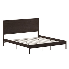 Asher King Size Solid Wood Platform Bed with Wooden Slats and Headboard, No Box Spring Needed, Dark Brown, MG-09004KB-K-DKBRN-GG Asher King Size Solid Wood Platform Bed with Wooden Slats and Headboard, No Box Spring Needed, Dark Brown, MG-09004KB-K-DKBRN-GG