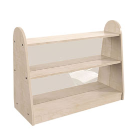Bright Beginnings Commercial Grade 3 Shelf Double Sided WoodenClassroom StorageUnit with Clear Plastic Divider, Safe, Kid Friendly Design, Natural, MK-KE19233-GG Bright Beginnings Commercial Grade 3 Shelf Double Sided WoodenClassroom StorageUnit with Clear Plastic Divider, Safe, Kid Friendly Design, Natural, MK-KE19233-GG