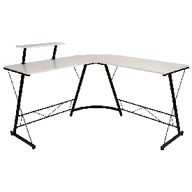 L-Shaped Desk 71.5" Computer Corner Desk, Home Office Corner Desk, Gaming Desk, Space Saving, Easy to Assemble, White/Black, NAN-CD-22181-WH-BK-GG L-Shaped Desk 71.5" Computer Corner Desk, Home Office Corner Desk, Gaming Desk, Space Saving, Easy to Assemble, White/Black, NAN-CD-22181-WH-BK-GG