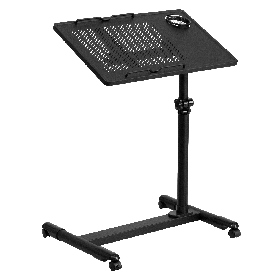 Black Adjustable Height Steel Mobile Computer Desk, NAN-JG-06B-BK-GG Black Adjustable Height Steel Mobile Computer Desk, NAN-JG-06B-BK-GG