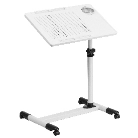 White Adjustable Height Steel Mobile Computer Desk, NAN-JG-06B-WH-GG White Adjustable Height Steel Mobile Computer Desk, NAN-JG-06B-WH-GG