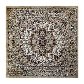 Mersin Collection Persian Style 4x4 Ivory Square Area Rug-Olefin Rug with Jute Backing-Hallway, Entryway, Bedroom, Living Room, NR-RGB401-44-IV-GG Mersin Collection Persian Style 4x4 Ivory Square Area Rug-Olefin Rug with Jute Backing-Hallway, Entryway, Bedroom, Living Room, NR-RGB401-44-IV-GG