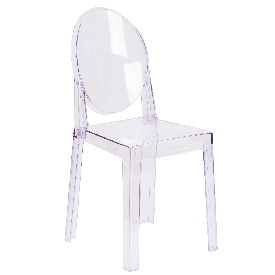 Ghost Chair with Oval Back in Transparent Crystal, OW-GHOSTBACK-18-GG Ghost Chair with Oval Back in Transparent Crystal, OW-GHOSTBACK-18-GG