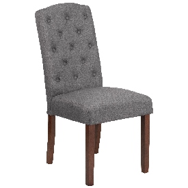 HERCULES Grove Park Series Gray Fabric Tufted Parsons Chair, QY-A18-9325-GY-GG HERCULES Grove Park Series Gray Fabric Tufted Parsons Chair, QY-A18-9325-GY-GG