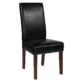 Greenwich Series Black LeatherSoft Parsons Chair, QY-A37-9061-BKL-GG Greenwich Series Black LeatherSoft Parsons Chair, QY-A37-9061-BKL-GG