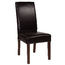 Greenwich Series Brown LeatherSoft Parsons Chair, QY-A37-9061-BRNL-GG Greenwich Series Brown LeatherSoft Parsons Chair, QY-A37-9061-BRNL-GG