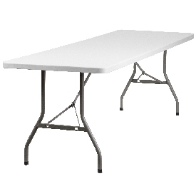 8-Foot Granite White Plastic Folding Table, RB-3096-GG 8-Foot Granite White Plastic Folding Table, RB-3096-GG