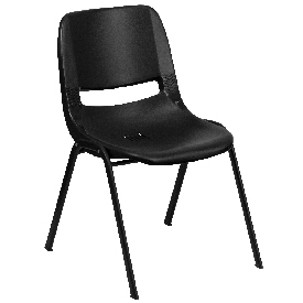 HERCULES Series 440 lb. Capacity Kid's Black Ergonomic Shell Stack Chair with Black Frame and 12" Seat Height, RUT-12-PDR-BLACK-GG HERCULES Series 440 lb. Capacity Kid's Black Ergonomic Shell Stack Chair with Black Frame and 12" Seat Height, RUT-12-PDR-BLACK-GG