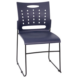 HERCULES Series 881 lb. Capacity Navy Sled Base Stack Chair with Air-Vent Back, RUT-2-NVY-BK-GG HERCULES Series 881 lb. Capacity Navy Sled Base Stack Chair with Air-Vent Back, RUT-2-NVY-BK-GG
