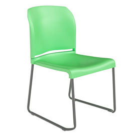 HERCULES Series 880 lb. Capacity Green Full Back Contoured Stack Chair with Gray Powder Coated Sled Base, RUT-238A-GN-GG HERCULES Series 880 lb. Capacity Green Full Back Contoured Stack Chair with Gray Powder Coated Sled Base, RUT-238A-GN-GG