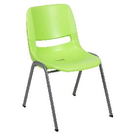 HERCULES Series 880 lb. Capacity Green Ergonomic Shell Stack Chair with Gray Frame, RUT-EO1-GN-GG HERCULES Series 880 lb. Capacity Green Ergonomic Shell Stack Chair with Gray Frame, RUT-EO1-GN-GG