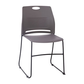 HERCULES Series Commercial Grade 660 lb. Capacity Gray Plastic Stack Chair with Black Powder Coated Sled Base Frame and Integrated Carrying Handle, RUT-NC499A-GY-GG HERCULES Series Commercial Grade 660 lb. Capacity Gray Plastic Stack Chair with Black Powder Coated Sled Base Frame and Integrated Carrying Handle, RUT-NC499A-GY-GG