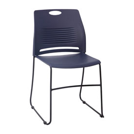 HERCULES Series Commercial Grade 660 lb. Capacity Navy Plastic Stack Chair with Black Powder Coated Sled Base Frame and Integrated Carrying Handle, RUT-NC499A-NAVY-GG HERCULES Series Commercial Grade 660 lb. Capacity Navy Plastic Stack Chair with Black Powder Coated Sled Base Frame and Integrated Carrying Handle, RUT-NC499A-NAVY-GG