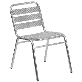 Commercial Aluminum Indoor-Outdoor Restaurant Stack Chair with Triple Slat Back, TLH-015-GG Commercial Aluminum Indoor-Outdoor Restaurant Stack Chair with Triple Slat Back, TLH-015-GG