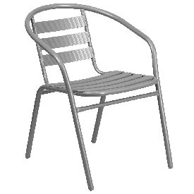 Silver Metal Restaurant Stack Chair with Aluminum Slats, TLH-017C-GG Silver Metal Restaurant Stack Chair with Aluminum Slats, TLH-017C-GG