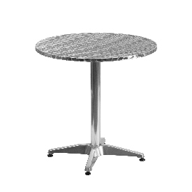 27.5'' Round Aluminum Indoor-Outdoor Table with Base, TLH-052-2-GG