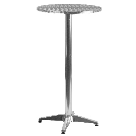 23.25" Round Aluminum Indoor-Outdoor Bar Height Table with Flip-Up Table, TLH-059A-GG