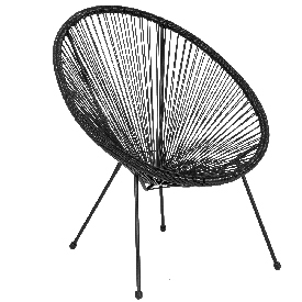 Valencia Oval Comfort Series Take Ten Black Rattan Lounge Chair, TLH-094-BLACK-GG Valencia Oval Comfort Series Take Ten Black Rattan Lounge Chair, TLH-094-BLACK-GG