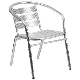 Heavy Duty Commercial Aluminum Indoor-Outdoor Restaurant Stack Chair with Triple Slat Back, TLH-1-GG Heavy Duty Commercial Aluminum Indoor-Outdoor Restaurant Stack Chair with Triple Slat Back, TLH-1-GG