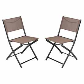 Brazos Set of 2 Commercial Grade Indoor/Outdoor Folding Chairs with Brown Flex Comfort Material Backs and Seats and Black Metal Frames, TLH-SC-097-BRN-02-GG Brazos Set of 2 Commercial Grade Indoor/Outdoor Folding Chairs with Brown Flex Comfort Material Backs and Seats and Black Metal Frames, TLH-SC-097-BRN-02-GG
