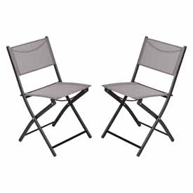 Brazos Set of 2 Commercial Grade Indoor/Outdoor Folding Chairs with Gray Flex Comfort Material Backs and Seats and Black Metal Frames, TLH-SC-097-GRY-02-GG Brazos Set of 2 Commercial Grade Indoor/Outdoor Folding Chairs with Gray Flex Comfort Material Backs and Seats and Black Metal Frames, TLH-SC-097-GRY-02-GG