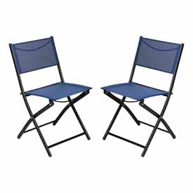 Brazos Set of 2 Commercial Grade Indoor/Outdoor Folding Chairs with Navy Flex Comfort Material Backs and Seats and Black Metal Frames, TLH-SC-097-NV-02-GG Brazos Set of 2 Commercial Grade Indoor/Outdoor Folding Chairs with Navy Flex Comfort Material Backs and Seats and Black Metal Frames, TLH-SC-097-NV-02-GG