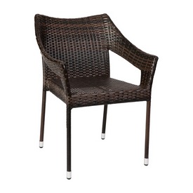 Ethan Commercial Grade Stacking Patio Chair, All Weather PE Rattan Wicker Patio Dining Chair in Espresso, TT-TT02-ESP-GG Ethan Commercial Grade Stacking Patio Chair, All Weather PE Rattan Wicker Patio Dining Chair in Espresso, TT-TT02-ESP-GG