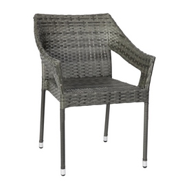 Ethan Commercial Grade Stacking Patio Chair, All Weather PE Rattan Wicker Patio Dining Chair in Gray, TT-TT02-GY-GG Ethan Commercial Grade Stacking Patio Chair, All Weather PE Rattan Wicker Patio Dining Chair in Gray, TT-TT02-GY-GG