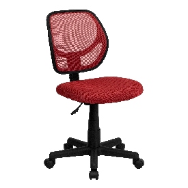 Low Back Red Mesh Swivel Task Office Chair, WA-3074-RD-GG