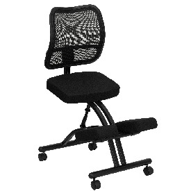 Mobile Ergonomic Kneeling Office Chair with Black Mesh Back, WL-3520-GG