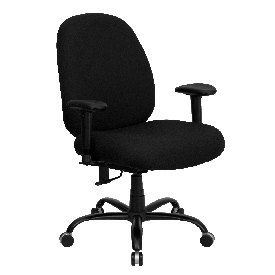 HERCULES Series Big & Tall 400 lb. Rated Black Fabric Executive Ergonomic Office Chair with Adjustable Back and Arms, WL-715MG-BK-A-GG