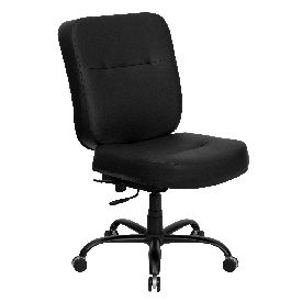HERCULES Series Big & Tall 400 lb. Rated Black LeatherSoft Executive Swivel Ergonomic Office Chair with Rectangle Back, WL-735SYG-BK-LEA-GG