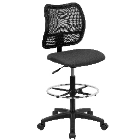 Mid-Back Gray Mesh Drafting Chair, WL-A277-GY-D-GG