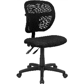 Mid-Back Black Mesh Swivel Task Office Chair with Back Height Adjustment, WL-A7671SYG-BK-GG