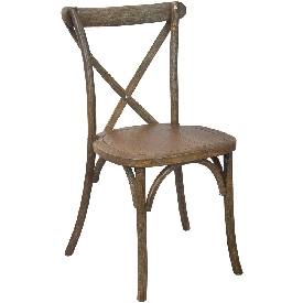 Advantage Hand Scraped Dark Natural X-Back Chair, X-BACK-DNAT